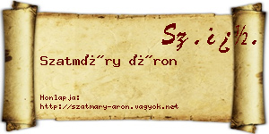Szatmáry Áron névjegykártya