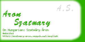 aron szatmary business card