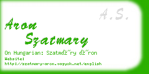 aron szatmary business card